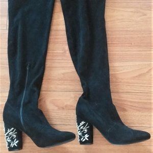 Black Suede Above the Knee  boots